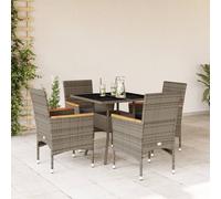 vidaXL Set da Pranzo da Giardino 5 pz con Cuscini Polyrattan e Vetro