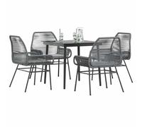 vidaXL Set da Pranzo da Giardino 5 pz con Cuscini Polyrattan Vetro
