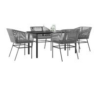 vidaXL Set da Pranzo da Giardino 5 pz con Cuscini Polyrattan Vetro