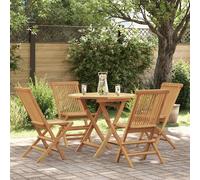 vidaXL Set da Pranzo da Giardino 5 pz in Legno Massello di Teak