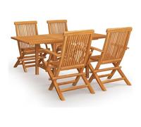 VIDAXL - Set da Pranzo da Giardino 5 pz in Legno Massello di Teak