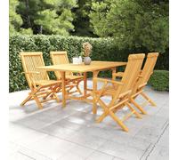 vidaXL Set da Pranzo da Giardino 5 pz in Legno Massello di Teak