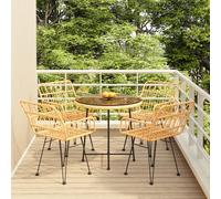Set da Pranzo da Giardino 5 pz in Polyrattan