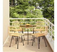 Set da Pranzo da Giardino 5 pz in Polyrattan