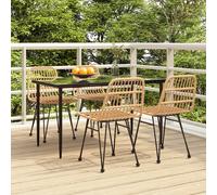 Set da Pranzo da Giardino 5 pz in Polyrattan