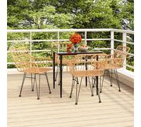Set da Pranzo da Giardino 5 pz in Polyrattan