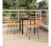 Set da Pranzo da Giardino 5 pz in Polyrattan