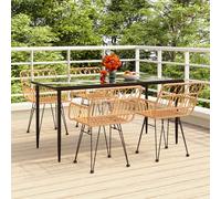 Set da Pranzo da Giardino 5 pz in Polyrattan