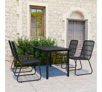 vidaXL Set da Pranzo da Giardino 5 pz in Polyrattan e Vetro