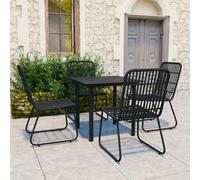 vidaXL Set da Pranzo da Giardino 5 pz in Polyrattan e Vetro