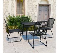 vidaXL Set da Pranzo da Giardino 5 pz in Polyrattan e Vetro