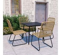vidaXL Set da Pranzo da Giardino 5 pz in Polyrattan e Vetro