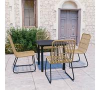 vidaXL Set da Pranzo da Giardino 5 pz in Polyrattan e Vetro