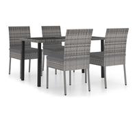 VIDAXL - Set Da Pranzo Da Giardino 5 Pz In Polyrattan Grigio