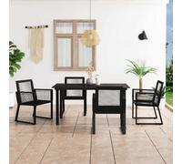 vidaXL Set da Pranzo da Giardino 5 pz in Rattan PVC Nero