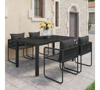 vidaXL Set da Pranzo da Giardino 5 pz in Rattan PVC Nero