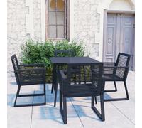 vidaXL Set da Pranzo da Giardino 5 pz in Rattan PVC Nero