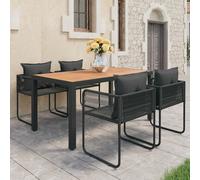 vidaXL Set da Pranzo da Giardino 5 pz in Rattan PVC Nero e Marrone