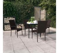 Set da Pranzo da Giardino 5 pz Marrone e Nero