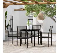 vidaXL Set da Pranzo da Giardino 5 pz Nero