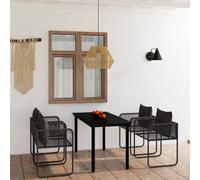 vidaXL Set da Pranzo da Giardino 5 pz Nero