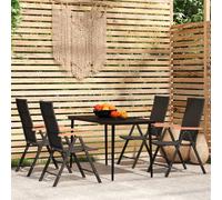 vidaXL Set da Pranzo da Giardino 5 pz Nero
