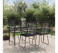 vidaXL Set da Pranzo da Giardino 5 pz Nero
