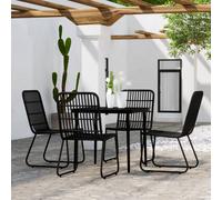 vidaXL Set da Pranzo da Giardino 5 pz Nero