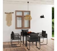 vidaXL Set da Pranzo da Giardino 5 pz Nero