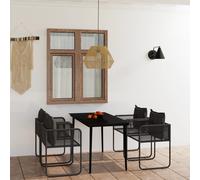 vidaXL Set da Pranzo da Giardino 5 pz Nero