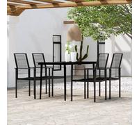 vidaXL Set da Pranzo da Giardino 5 pz Nero