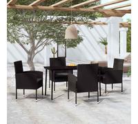 vidaXL Set da Pranzo da Giardino 5 pz Nero