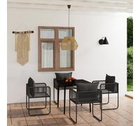 vidaXL Set da Pranzo da Giardino 5 pz Nero