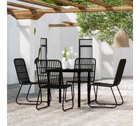 vidaXL Set da Pranzo da Giardino 5 pz Nero