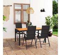 Set da Pranzo da Giardino 5 pz Nero e Marrone