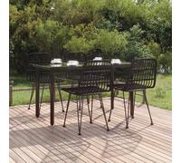 vidaXL Set da Pranzo da Giardino 5 pz Nero in Polyrattan