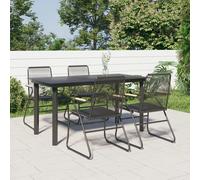 vidaXL Set da Pranzo da Giardino 5 pz Nero in Rattan PVC