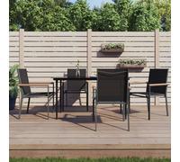 vidaXL Set da Pranzo da Giardino 5 pz Nero in Textilene e Acciaio