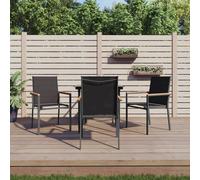 vidaXL Set da Pranzo da Giardino 5 pz Nero in Textilene e Acciaio