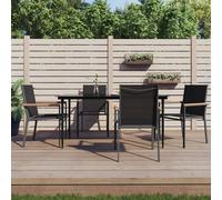 vidaXL Set da Pranzo da Giardino 5 pz Nero in Textilene e Acciaio