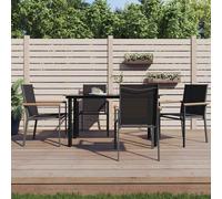 vidaXL Set da Pranzo da Giardino 5 pz Nero in Textilene e Acciaio
