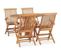 VIDAXL - Set Da Pranzo Da Giardino 5 Pz Pieghevole In Massello Di Teak