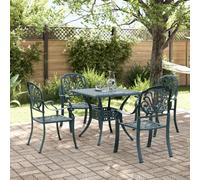 vidaXL Set da Pranzo da Giardino 5 pz Verde in Alluminio Pressofuso