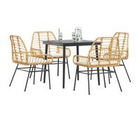 vidaXL Set da Pranzo da Giardino 5pz con Cuscini Polyrattan Vetro