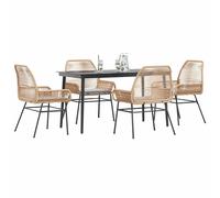 vidaXL Set da Pranzo da Giardino 5pz con Cuscini Polyrattan Vetro