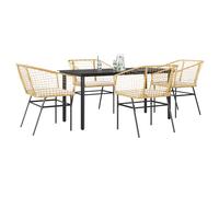 vidaXL Set da Pranzo da Giardino 5pz con Cuscini Polyrattan Vetro