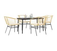 vidaXL Set da Pranzo da Giardino 5pz con Cuscini Polyrattan Vetro