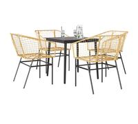 vidaXL Set da Pranzo da Giardino 5pz Polyrattan Vetro