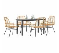 vidaXL Set da Pranzo da Giardino 5pz Polyrattan Vetro