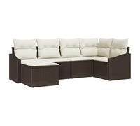 vidaXL Set da Pranzo da Giardino 6 Pezzi con Cuscini in Rattan Sintetico, Elegante e Resistente alle Intemperie, Comodo e Modulare, Perfetto per Il Tuo Terrazzo o Patio.